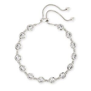 LIKE NEW - Kendra Scott Charlize Link Bracelet — Silver CZ • Adjustable Slider